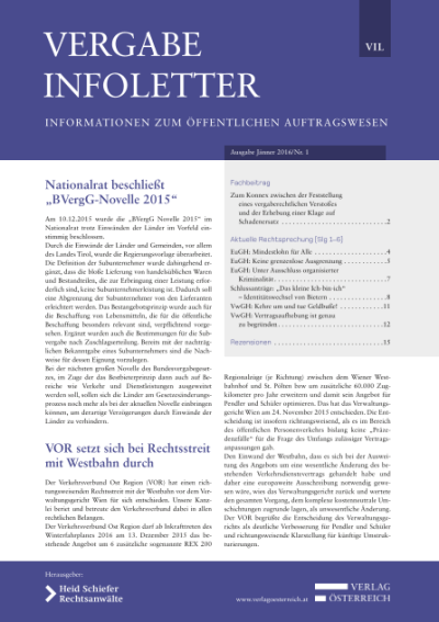 Nationalrat beschließt „BVergG-Novelle 2015“