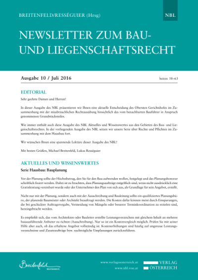 Auch eine Eigentumsfreiheitsklage gegen einen Bauführer kann an einer missbräuchlichen Rechtsausübung scheitern