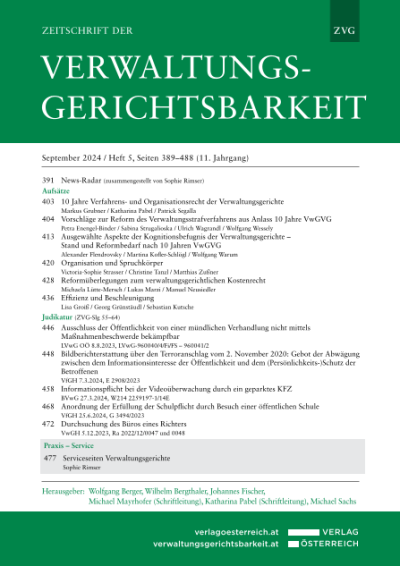 Ausgewählte Aspekte der Kognitionsbefugnis der Verwaltungsgerichte – Stand und Reformbedarf nach 10 Jahren VwGVG