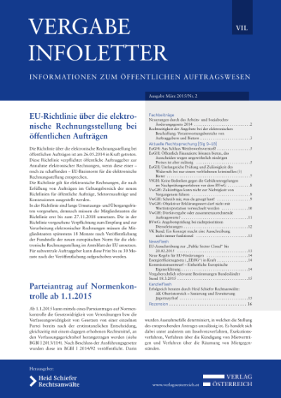 EU-Richtlinie über die elektronische Rechnungsstellung bei öffentlichen Aufträgen