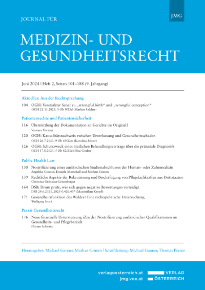 OGH: Kausalitätsnachweis zwischen Unterlassung und Gesundheitsschaden