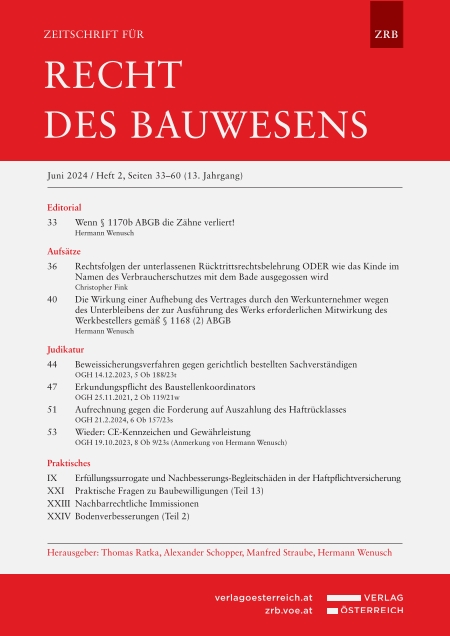 Zeitschrift für Recht des Bauwesens