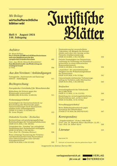 Das Urteil des EGMR im Fall KlimaSeniorinnen und seine Implikationen für den europäischen Grundrechtsschutz