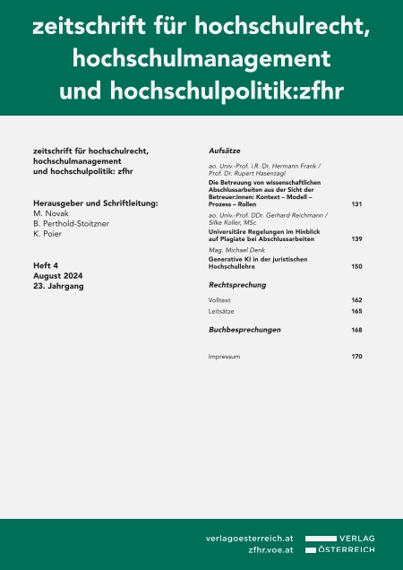 zeitschrift für hochschulrecht, hochschulmanagement und hochschulpolitik