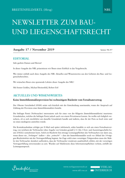 Keine Immobilienmaklerprovision bei rechtzeitigem Rücktritt vom Fernabsatzvertrag