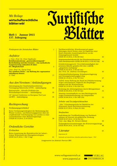 Heft 1, Januar 2015, Band 137